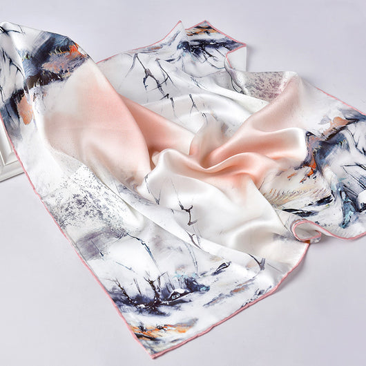 Pañuelo de Seda Cuadrado para Mujer con Diseño Estampado Exquisito - Image 36