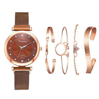 Set de Reloj para Dama con Correa de Malla de Aleación y Brazalete - Image 31