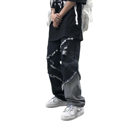 Pantalones Vaqueros Sueltos con Flecos - Estilo Urbano para Hombre - Image 8