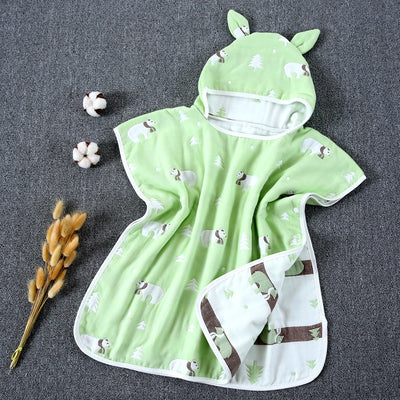 Capa de Baño Infantil con Capucha de Algodón Gasa Pura - Image 24