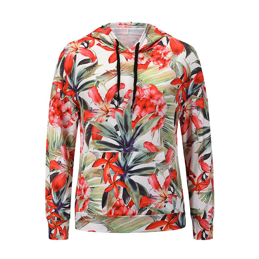 Playera Floral con Capucha y Manga Larga para Mujer - Image 16