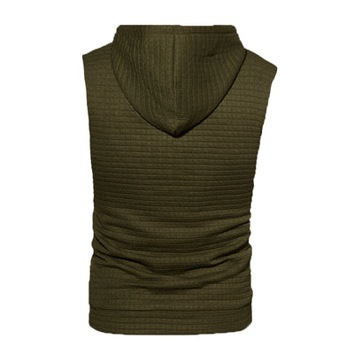 Sudadera sin Mangas Jacquard Tejida de Color Sólido para Hombre - Image 27