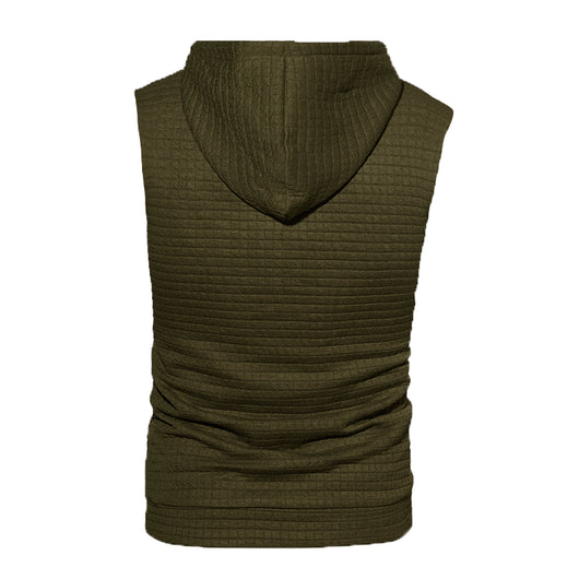 Sudadera sin Mangas Jacquard Tejida de Color Sólido para Hombre - Image 27
