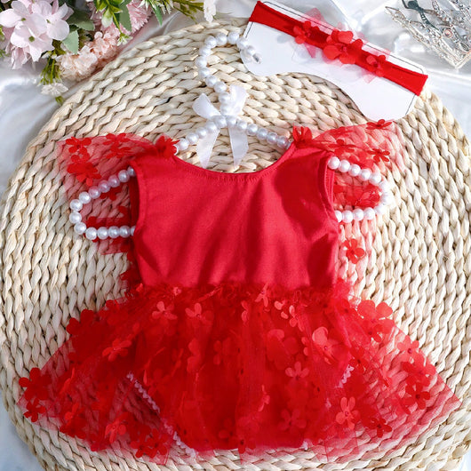 Vestido de Encaje Floral Blanco para Recién Nacida - Image 9