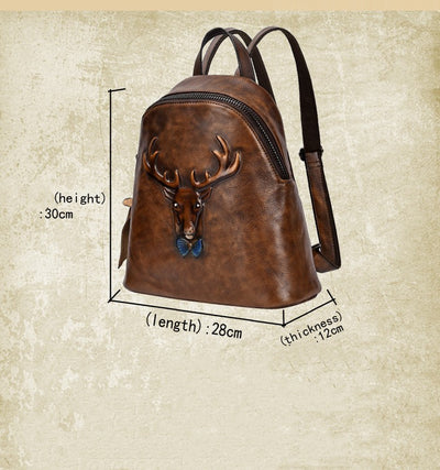 Mochila Vintage de Cuero Genuino - Estilo Retro Doble Compartimento - Image 6