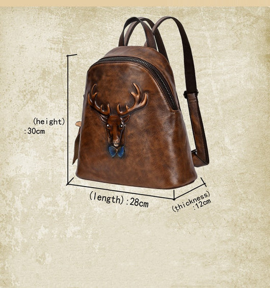 Mochila Vintage de Cuero Genuino - Estilo Retro Doble Compartimento - Image 6