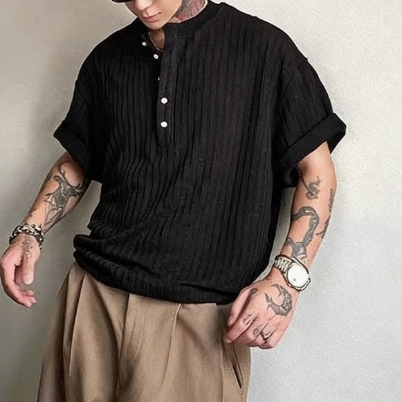 Camisa Slim Fit Cuello en V para Hombre