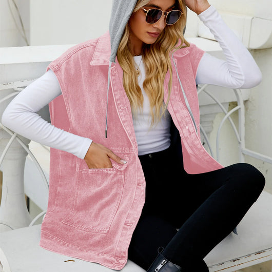 Chaleco Denim sin Mangas Mujer - Tendencia Europea Americana Verano