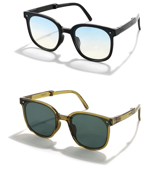 Cream and grey round zippered glasses case with a cream strap, shown from front and back views. - Image 15