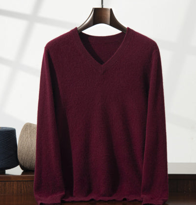Suéter Minimalista Cuello en V para Hombre - Image 35