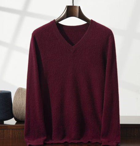 Suéter Minimalista Cuello en V para Hombre - Image 35