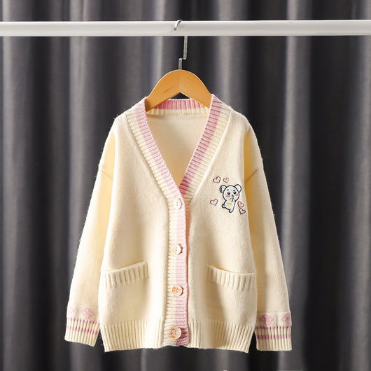 Cardigan Infantil con Bordados - Suéter Tejido Elegante para Niñas - Image 6