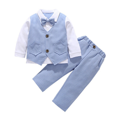 Traje Caballero Tres Piezas Chaleco Manga Larga Otoño Invierno - Image 3