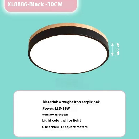 Lámpara de Techo Redonda de Madera - Iluminación Cálida para Dormitorio y Sala - Image 6