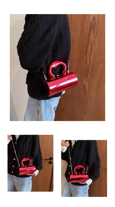 Bolsa Cilíndrica de Acrílico Transparente con Correa Cruzada - Image 22