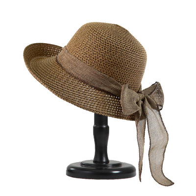 Sombrero de Playa Plegable con Moño para Mujer - Image 7