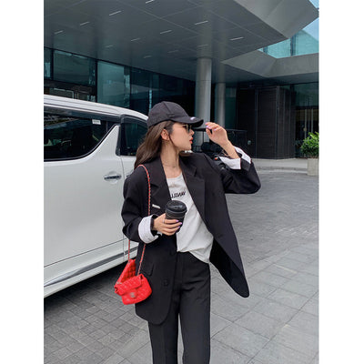 Blazer Minimalista Silueta Net Red - Chaqueta Ejecutiva Ajustada