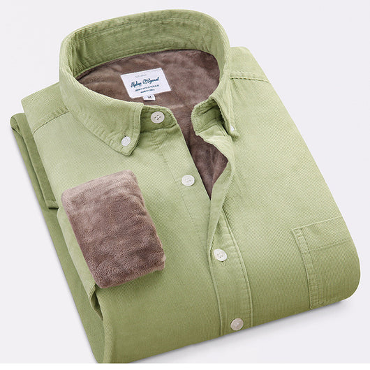 Camisa de Pana de Algodón Puro Cálida de Manga Larga para Hombre - Image 17
