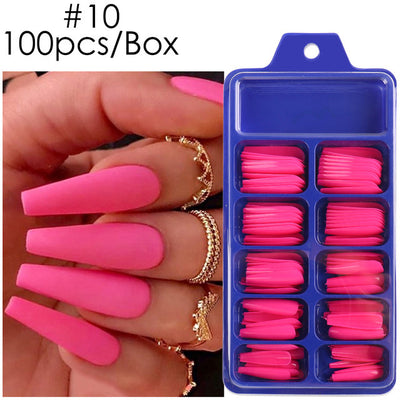 Uñas Postizas de Pasta Completa con Durabilidad Extendida - Acabado Ballet Azul - Image 21