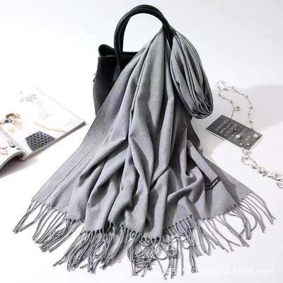 Bufanda de Imitación Cashmere para Mujer - Chal Versátil Cálido con Flecos - Image 24