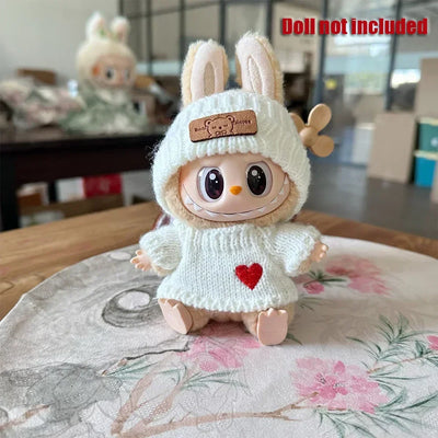 (Only Clothes) 17Cm for Labubu Doll Clothes Fashion Clothes Hoodies Doll Clothes Color Match Hoodies Dolls Accessories - Tekeno