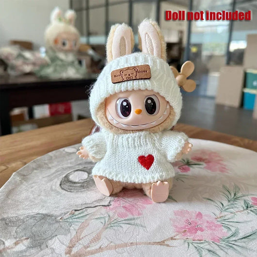 (Only Clothes) 17Cm for Labubu Doll Clothes Fashion Clothes Hoodies Doll Clothes Color Match Hoodies Dolls Accessories - Tekeno