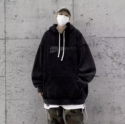 Sudadera con Capucha Forrada en Fleece Estilo Americano para Otoño e Invierno - Image 13