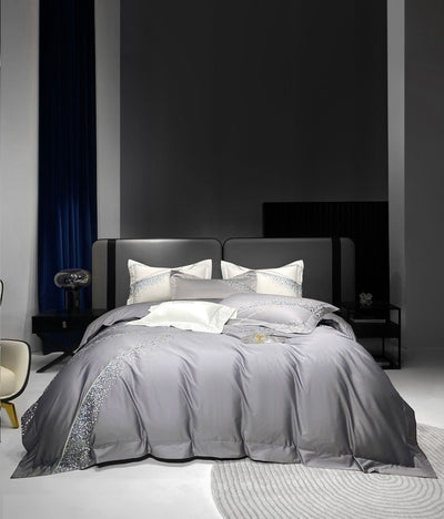 Juego de Cama 4 Piezas Algodón Pima Bordado Lujo Minimalista - Image 18