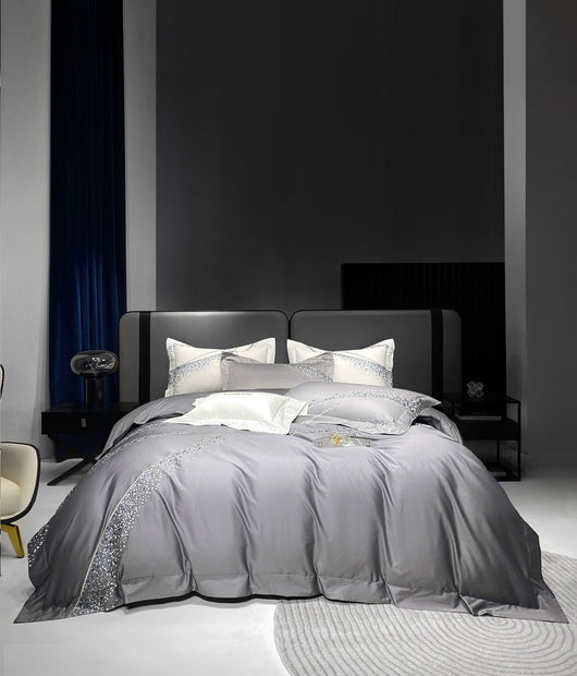 Juego de Cama 4 Piezas Algodón Pima Bordado Lujo Minimalista - Image 18
