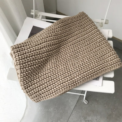 Bufanda Gruesa de Lana Tejida para Invierno - Colores Sólidos Versátiles - Image 11