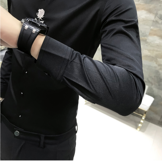 Camisa Casual Manga Larga Slim Fit Tendencia - Image 7