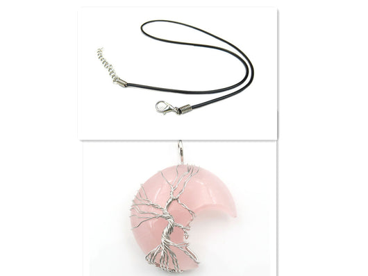 Collar Artesanal con Cristal Natural, Árbol de la Vida y Luna - Image 25