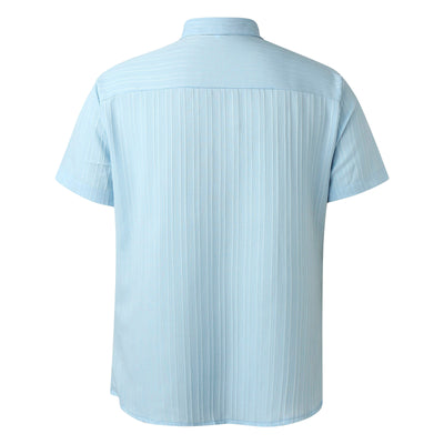 Camisa Texturizada de Color Sólido para Hombre - Image 16