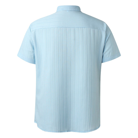 Camisa Texturizada de Color Sólido para Hombre - Image 16