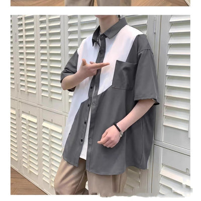 Camisa Coreana con Detalles de Contraste Estilo Hong Kong - Image 8