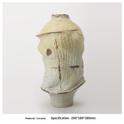 Florero de Cerámica Vintage Wabi-Sabi con Diseño Artesanal Texturizado - Image 9