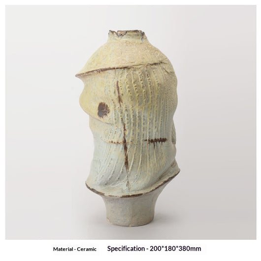 Florero de Cerámica Vintage Wabi-Sabi con Diseño Artesanal Texturizado - Image 9