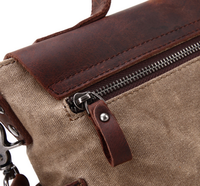Maletín Bandolera de Lona y Cuero - Bolso Diagonal Profesional - Image 11