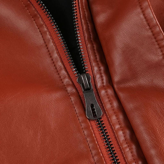 Chaqueta de Cuero PU Lavado para Motociclista - Diseño Clásico con Bolsillos Grandes - Image 3