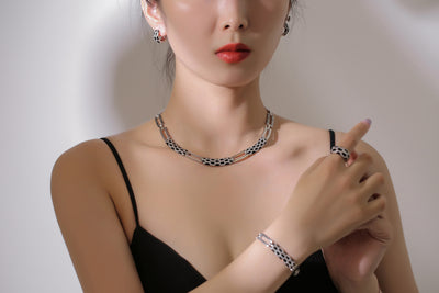 Juego de Aretes y Collar de Diamantes Estilo Coreano - Image 23