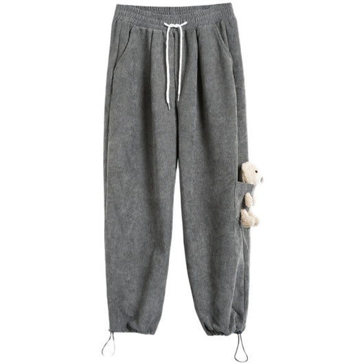 Pantalones Deportivos Casuales de Cordel y Forro Polar para Hombre - Image 3
