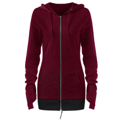 Abrigo Deportivo para Mujer con Capucha y Detalles de Encaje - Image 17