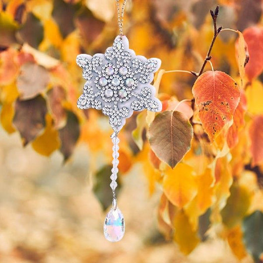 Carillón de Viento Cristal Diamante Doble Cara - Set 4 Piezas