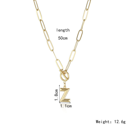 Collar de Letra Chapado en Oro Real Estilo Hip Hop - Image 53