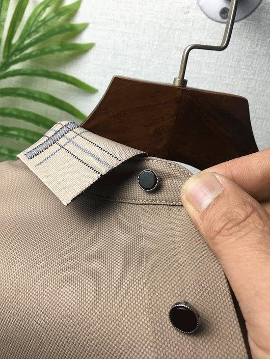 Polo Holgado Bicolor con Solapa de Manga Corta en Tela Ice Silk - Image 25