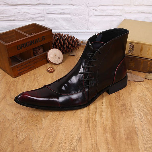 Botas de Cuero Puntiagudas Estilo Coreano Lujo Ligero para Hombre - Image 5