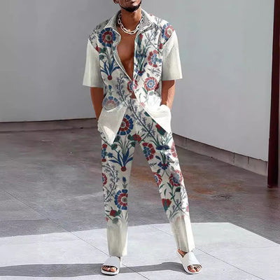 Conjunto de Pantalón y Camisa Manga Corta con Efecto 3D