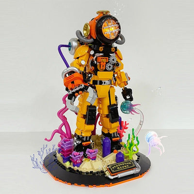 Modelo de Bloques de Construcción Steampunk Buzo - Juguete Armable con Almacenamiento - Image 5