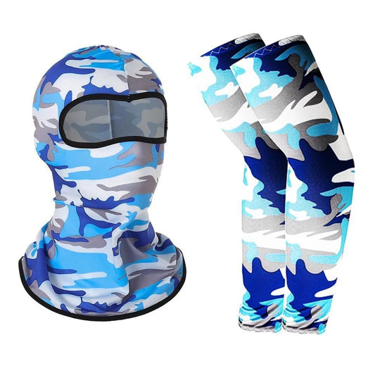 Blue and black full-face balaclava with a roaring gorilla graphic, designed for windproof and dust protection. - Image 29