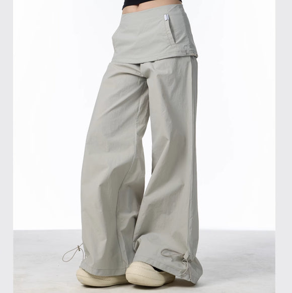 Wide Overalls with Two-Piece Effect and Bandage Detail